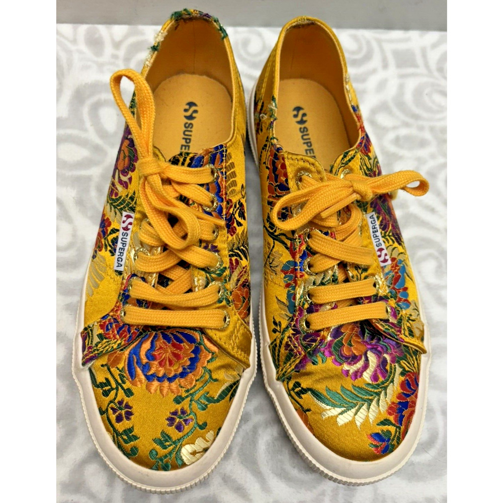 Superga Women's Floral Yellow Sneakers